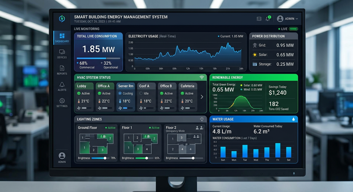 Panel de monitorización energética en tiempo real